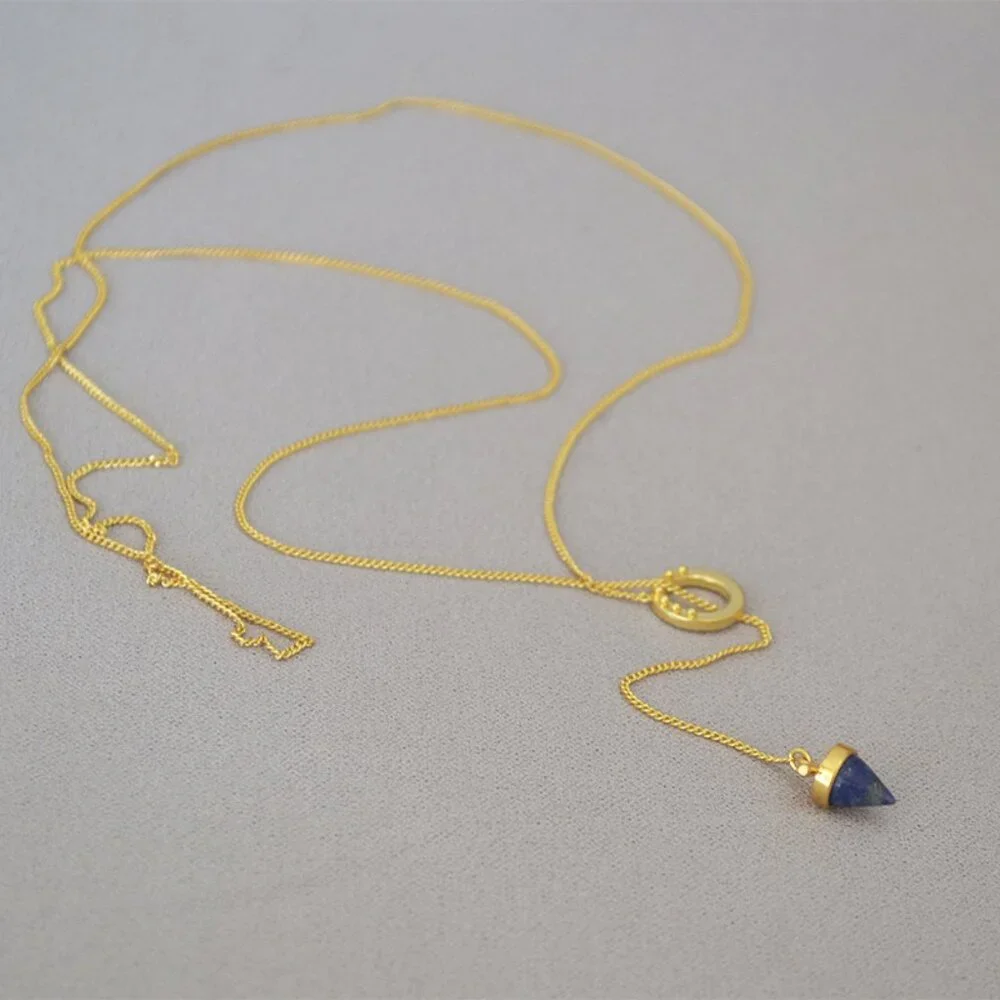 Madewell Lapis Drop Lariat Necklace - Picture 4 of 5